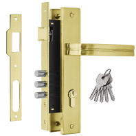 Замок врезной с ручками Нора-М 106-85 М (золото) /1/6